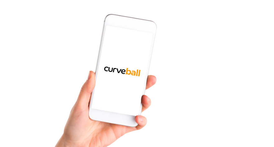 Curveball Media Logo on a smartphone