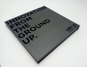 front cover tri-fold 11-inch square video brochure