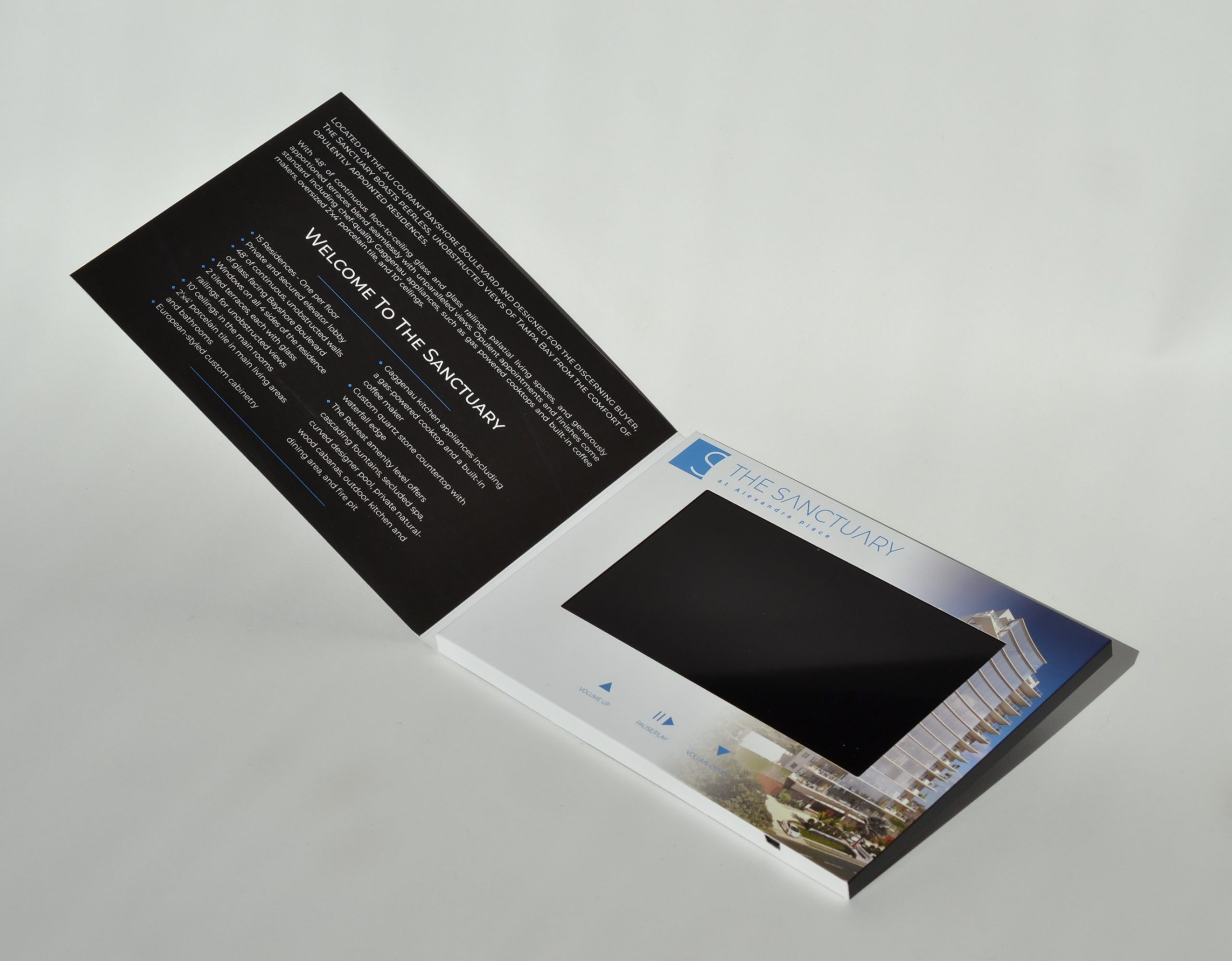 softcover 7-inch video brochure flat