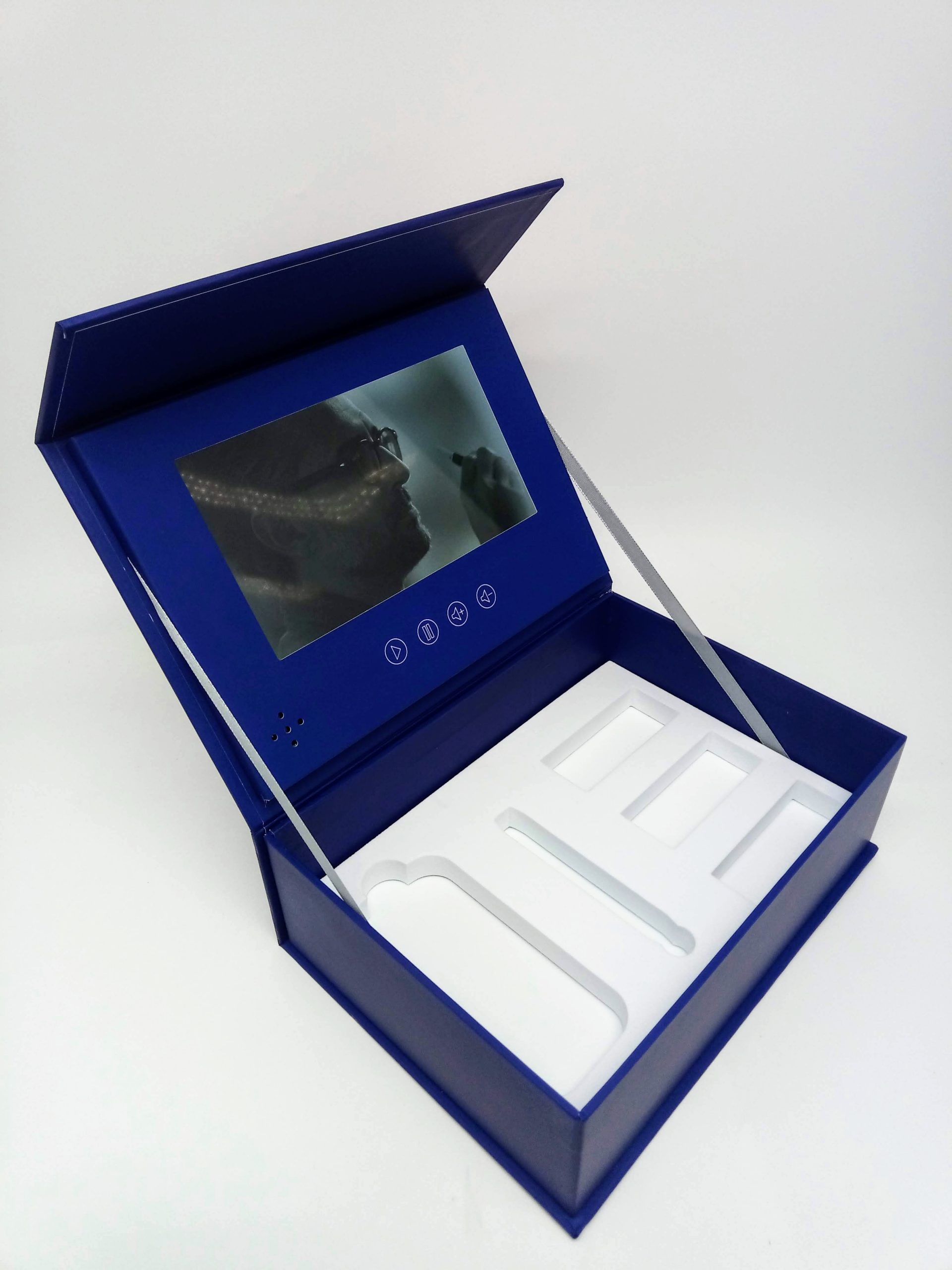 video box featuring cutaway foam insert